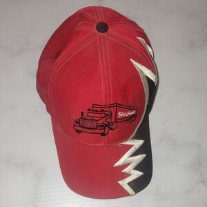 Bob Evans Trucker Hat Red Black K-Brand Cap Adjustable Buckle Strapback USA
